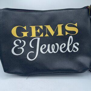 Macbeth Collection “GEMS & Jewels” Travel Pouch | Black & Gold Makeup Bag | New